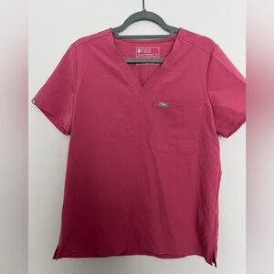 Figs Technical Collection Scrub Top Women Pink Catarina Short Sleeve Nursing Med